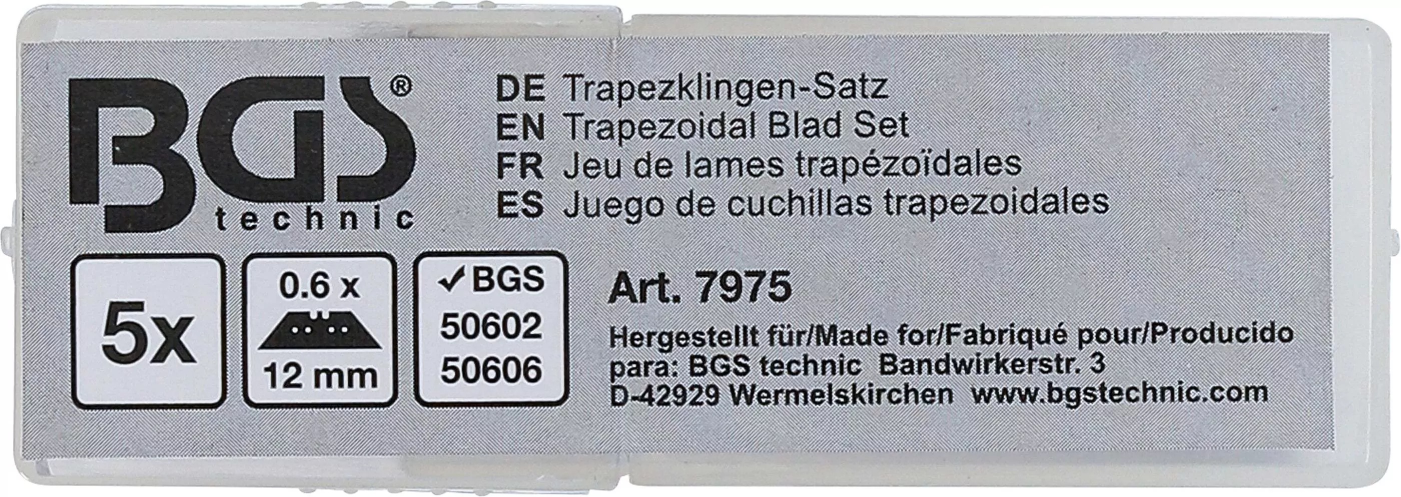 Trapezklingen-Satz | 0,6 x 12 mm | 5-tlg.