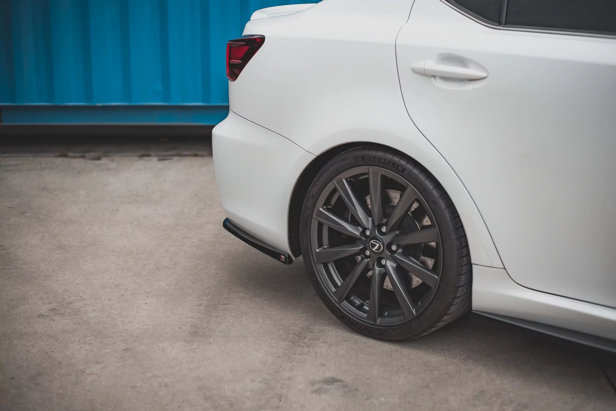 Heck Ansatz Flaps Diffusor Passend Für Lexus IS F Mk2 Schwarz Hochglanz