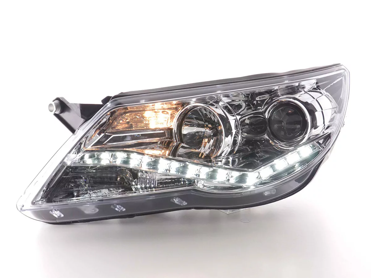 Scheinwerfer Set Daylight LED TFL-Optik VW Tiguan Bj. 07-11 chrom