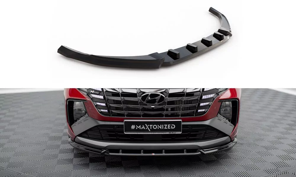 Front Ansatz V.2 Für Hyundai Tucson N-Line Mk4 Schwarz Hochglanz