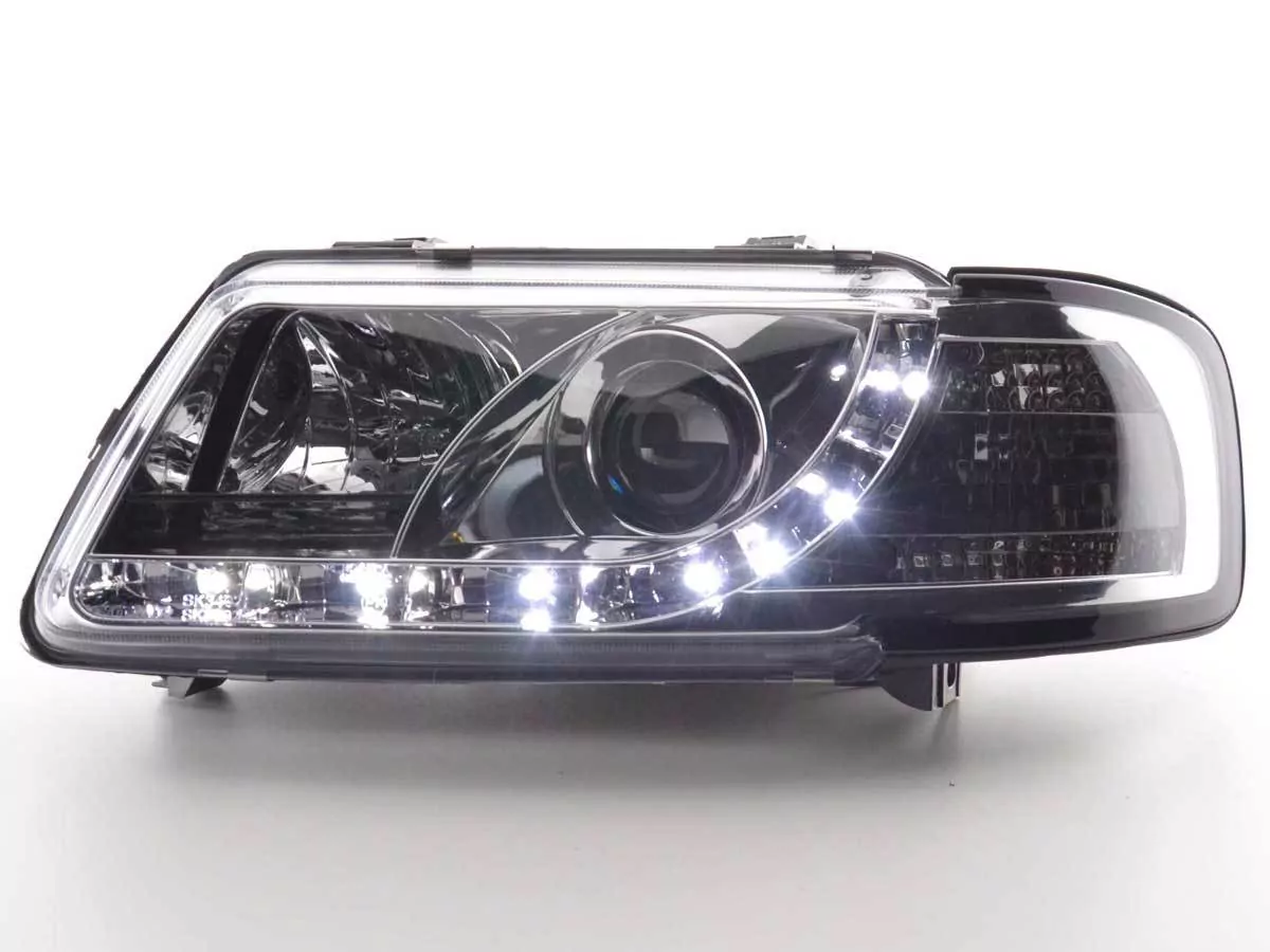 Scheinwerfer Set Daylight LED TFL-Optik Audi A3 Typ 8L Bj. 96-00 chrom