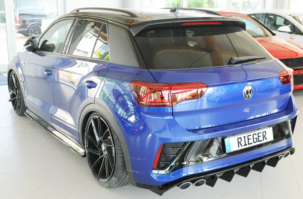 Rieger Heckeinsatz (für Fzg. ohne AHK) glanz schwarz für VW T-Roc R (A1) 5-tür. 01.22- (ab Facelift)