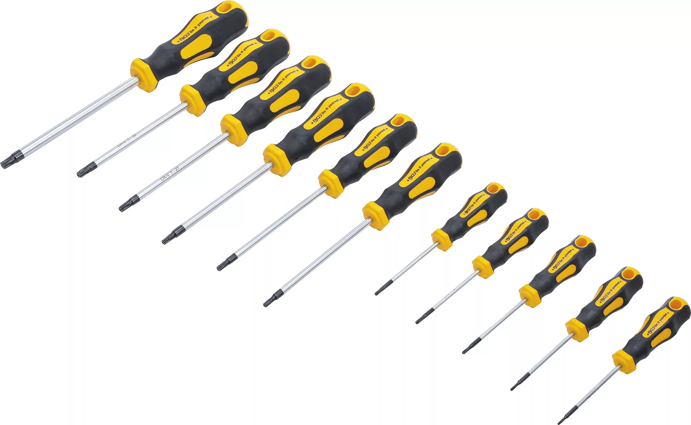 Schraubendreher-Satz | T-Profil (für Torx) mit Bohrung T6 - T40 | 11-tlg.