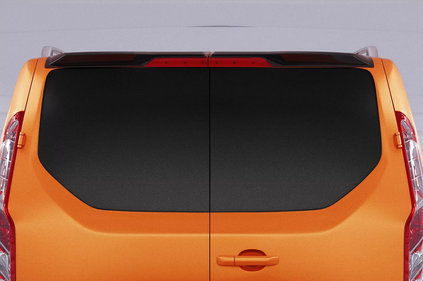 Heckflügel mit ABE für Ford Transit MK7 Custom mit Hecktüren HF964 Schwarz Strukturiert