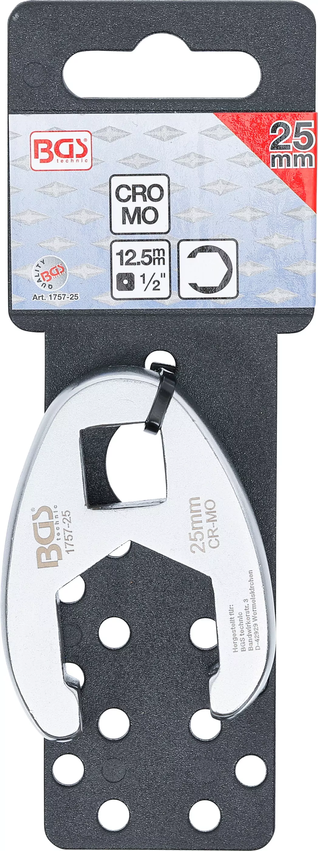 Hahnenfußschlüssel | Antrieb Innenvierkant 12,5 mm (1/2") | SW 25 mm