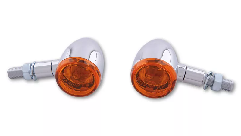 SHIN YO Bullet Light Indicator Chrome/Orange E-Approved (Pair)