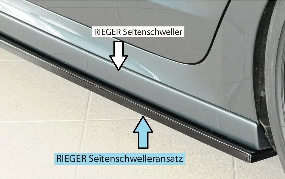 Rieger Seitenschweller links ansatz glanz schwarz für Skoda Octavia RS (NX) Lim. 08.24- (ab Facelift/PV)