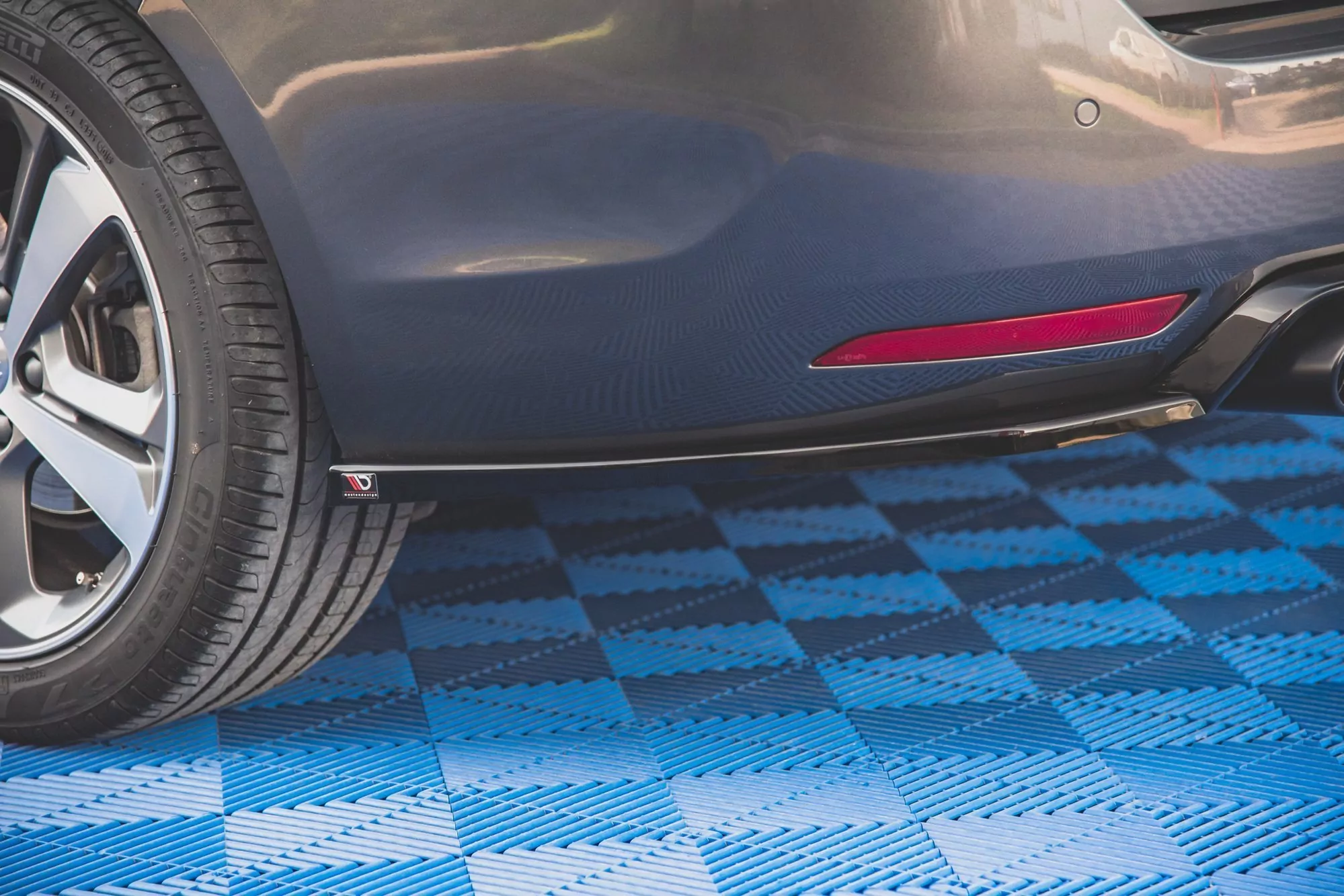 Heck Ansatz Flaps Diffusor V.2 Für Peugeot 308 SW Mk2 Facelift Schwarz Hochglanz