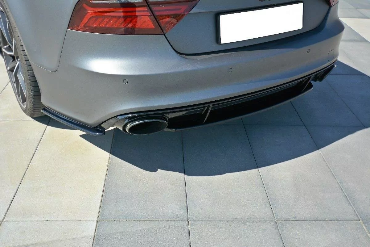 Heck Ansatz Flaps Diffusor Passend Für Diffusor Passend Für Audi RS7 FL Schwarz Hochglanz Schwarz Hochglanz