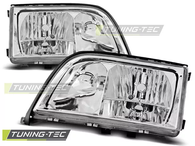 Headlights Chrome Fits Mercedes W140 S-Klasse 03.91-10.98