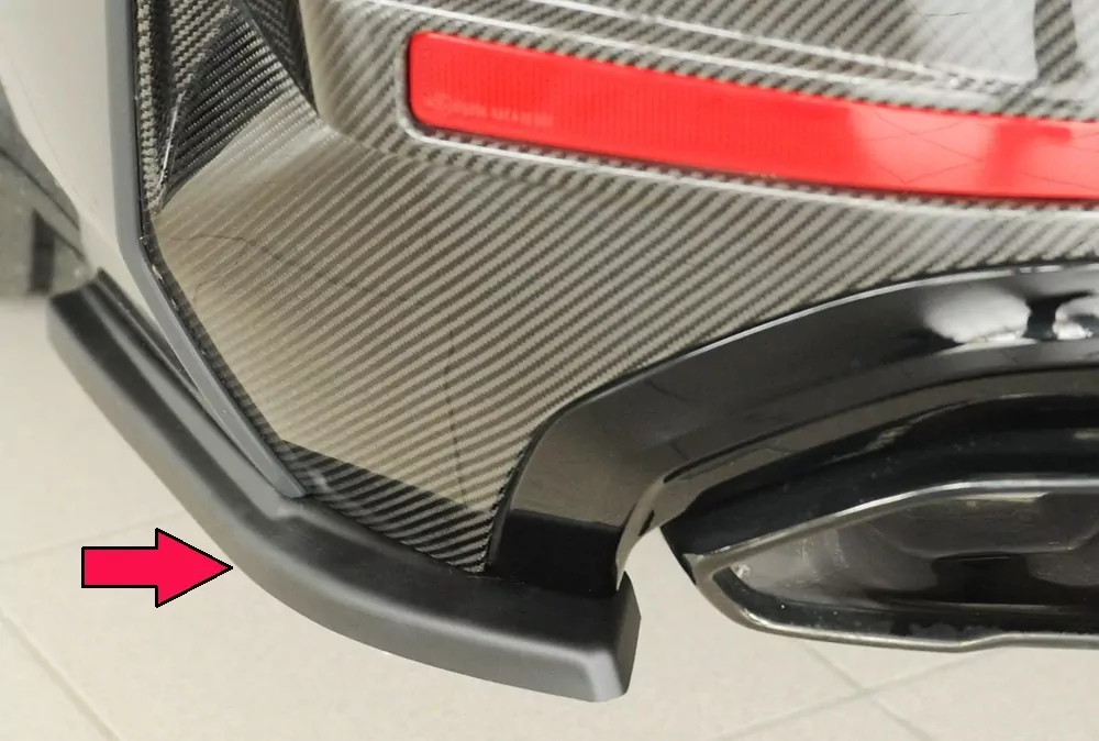 Rieger Heckschürzenansatz seitlich links matt schwarz für BMW i4 M G26  (G4C) Gran Coupé (5-tür.) 11.21-