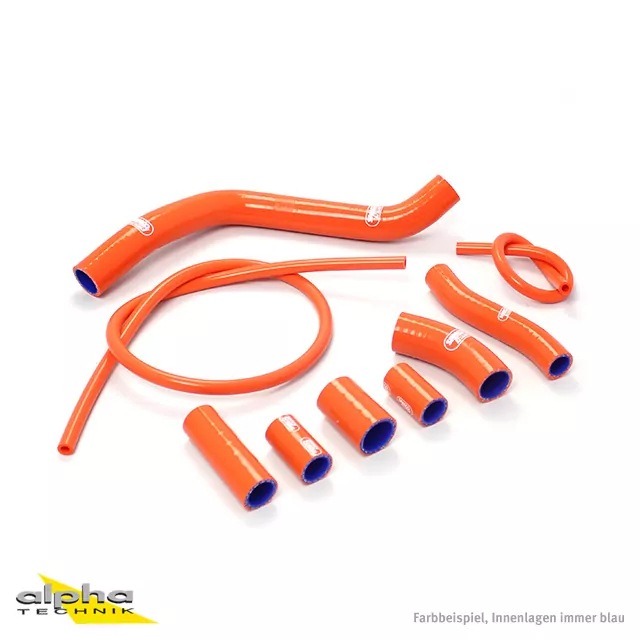 SAMCO SPORT Siliconschlauch Kit orange für KTM 950 Super Enduro R 950 Supermoto Modelljahr 2006-2010