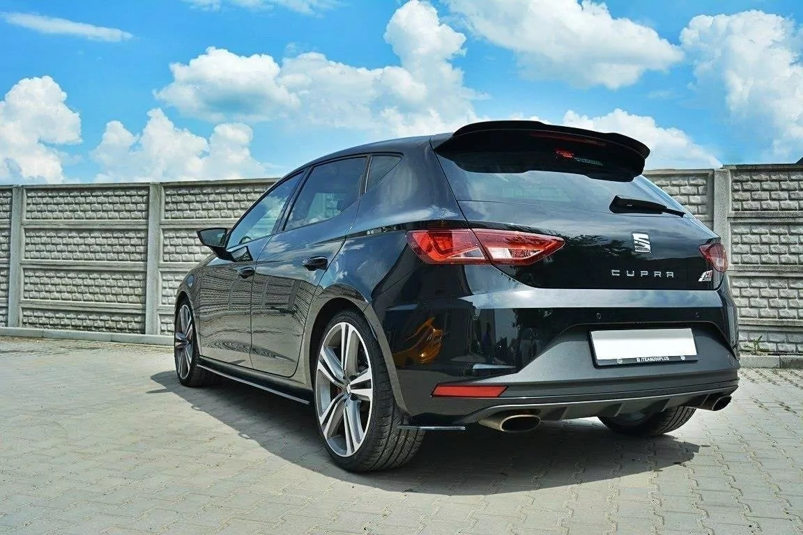 Heck Ansatz Flaps Diffusor Passend Für Diffusor Passend Für SEAT LEON III CUPRA / FR Schwarz Hochglanz Schwarz Hochglanz