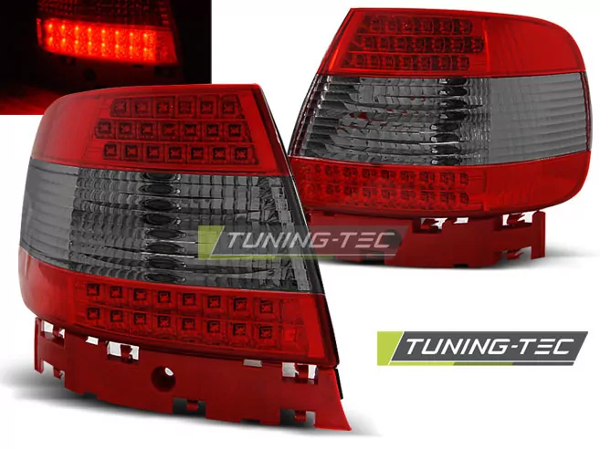 Led Tail Lights Red Smoke Fits Audi A4 11.94-09.00