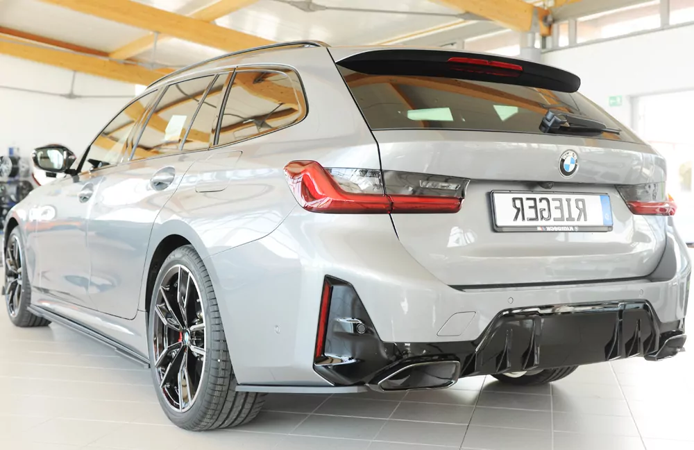 Rieger Heckschürzenansatz seitlich links matt schwarz für BMW 3er G21  (G3K) Touring 07.22- (ab Facelift) LCI