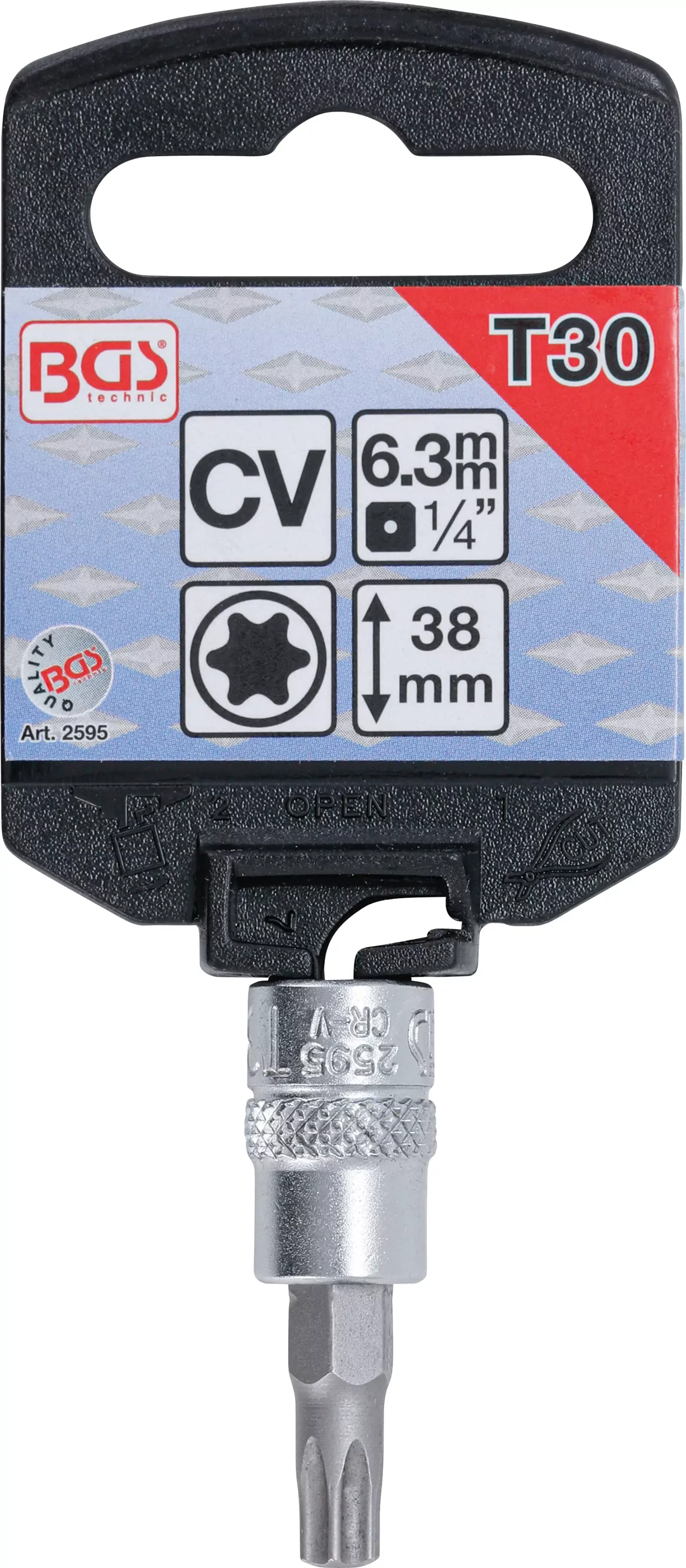 Bit-Einsatz | Antrieb Innenvierkant 6,3 mm (1/4") | T-Profil (für Torx) T30