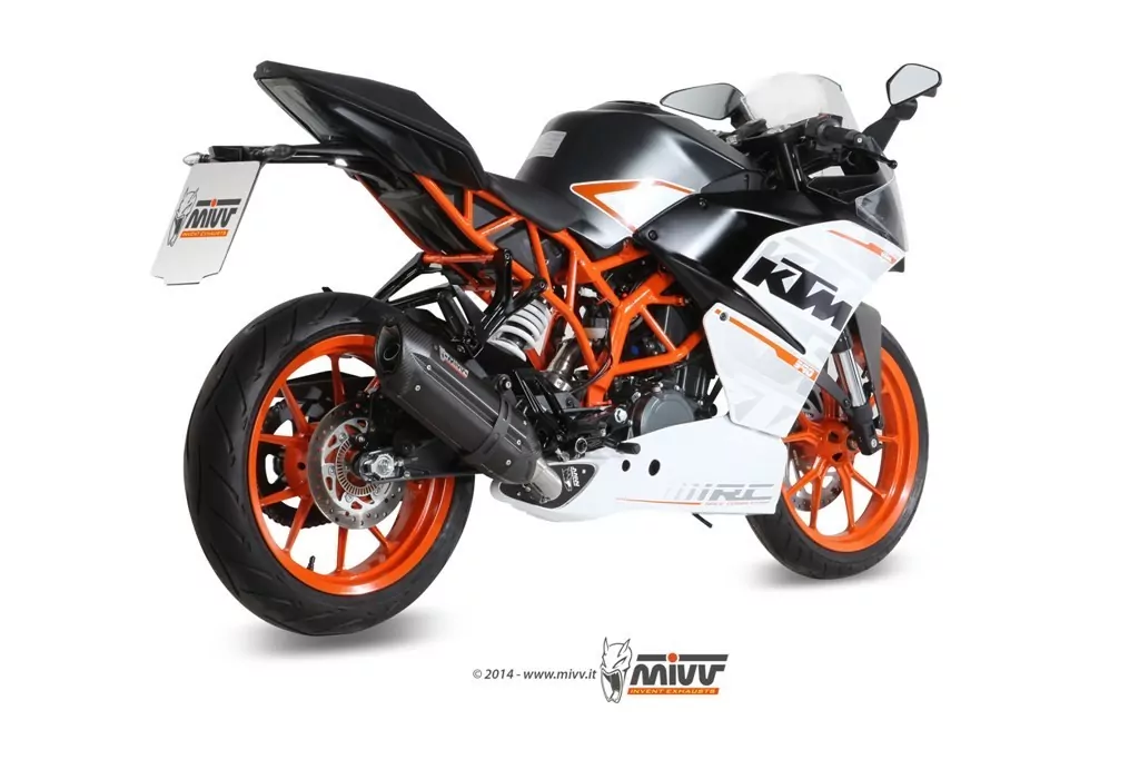 MIVV Komplettanlage 1x1 SUONO In Edelstahl Schwarz Für KTM RC 390 14-