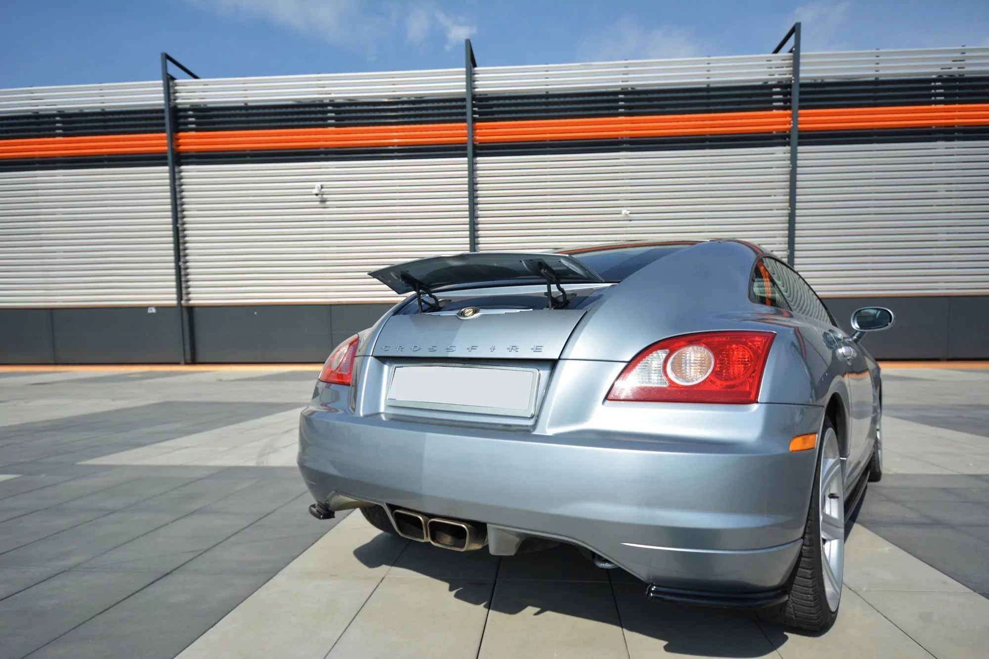 Heck Ansatz Flaps Diffusor Passend Für Passend Für CHRYSLER CROSSFIRE Schwarz Hochglanz Schwarz Hochglanz