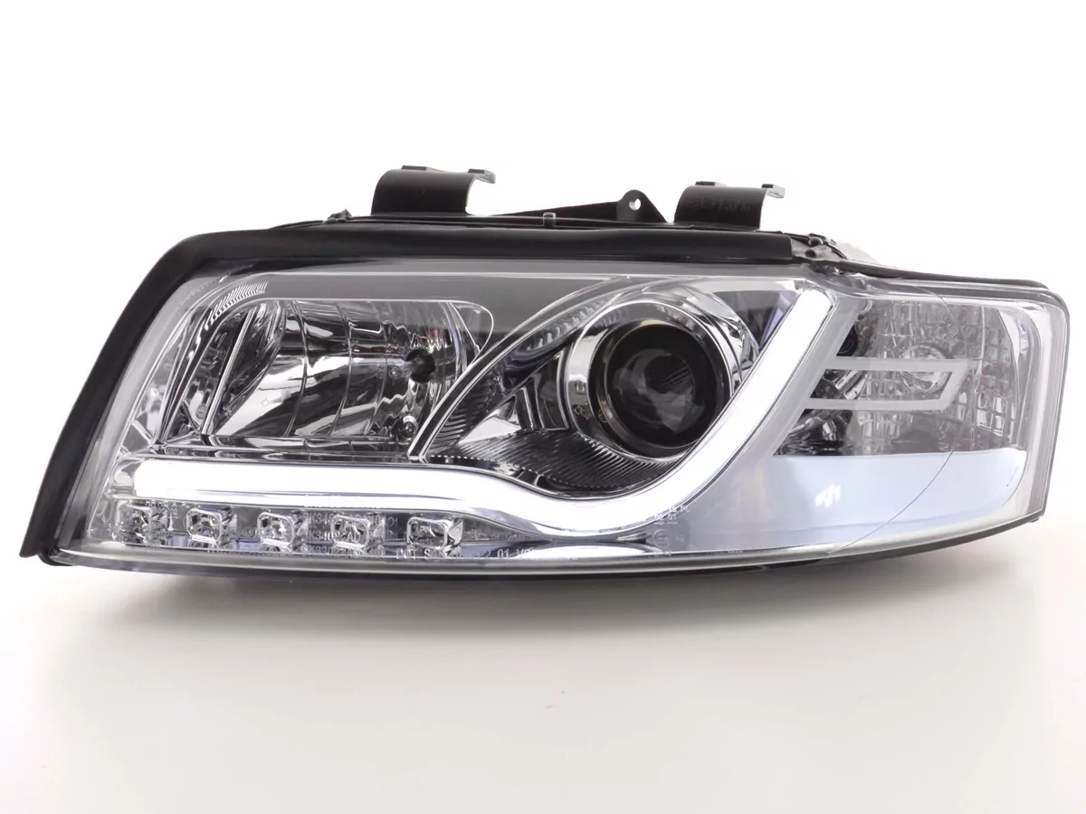 Scheinwerfer Set Daylight LED TFL-Optik Audi A4 Typ 8E Bj. 01-04 chrom