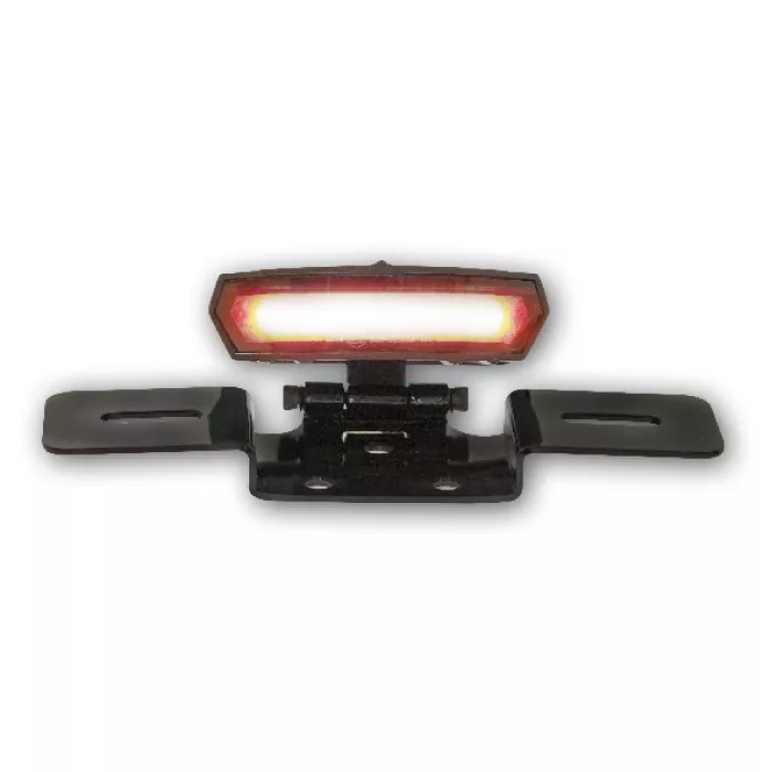 Universal LED-Rücklicht "Light Guide" | schwarz Maße: B 86 x  H 29 x T 38mm | getönt | E-geprüft