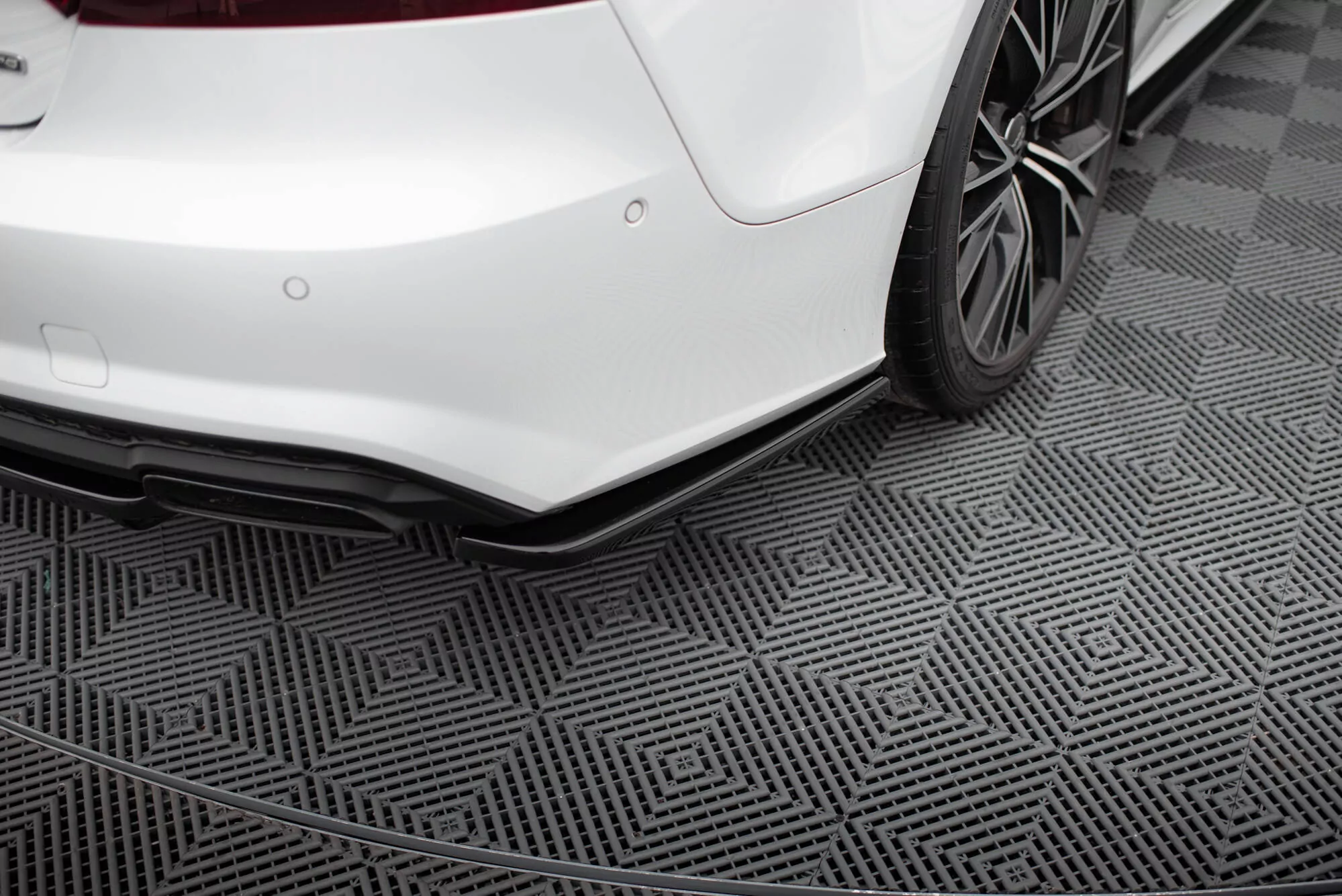 Heck Ansatz Flaps Diffusor Passend Für Diffusor Passend Für AUDI A7 S-LINE (FL) Schwarz Hochglanz Schwarz Hochglanz