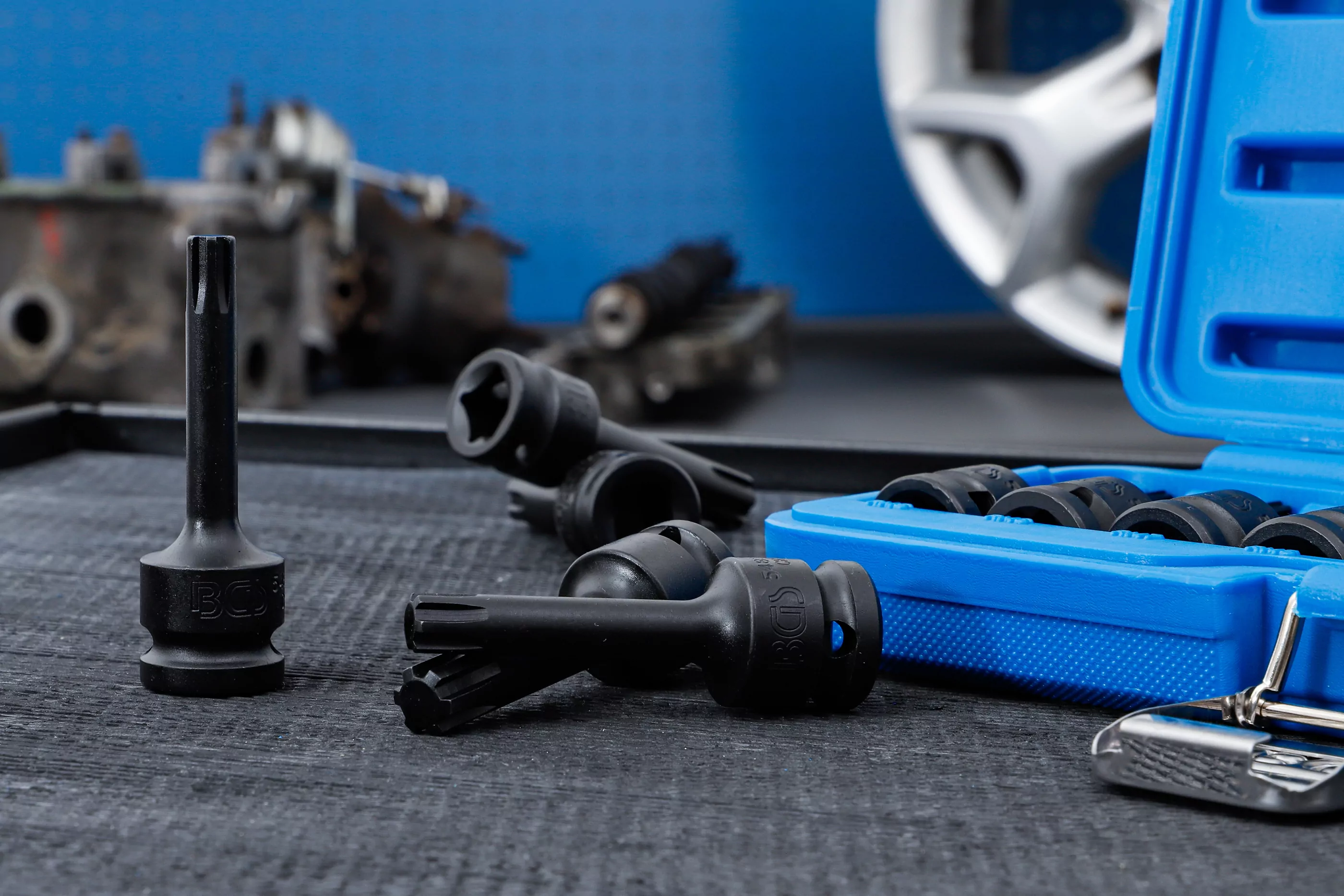 Kraft-Bit-Einsatz-Satz | Antrieb Innenvierkant 12,5 mm (1/2") | Keil-Profil (für Ribe) M5 - M14 | 9-tlg.