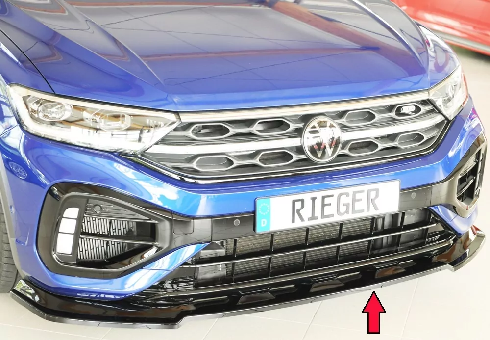 Rieger Spoilerschwert nur für R / R-Line glanz schwarz für VW T-Roc R (A1) 5-tür. 01.22- (ab Facelift)