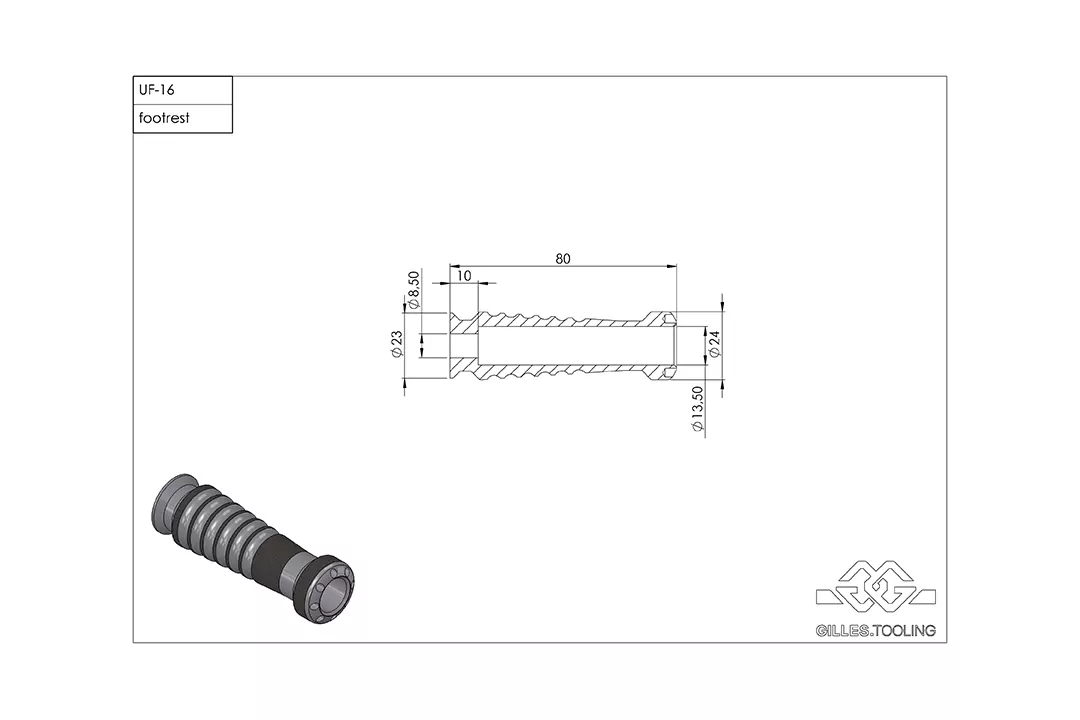 Gilles Austauschfußrasten-Kit Sport Fahrer schwarz für Honda CBR900RR CBR1000RR