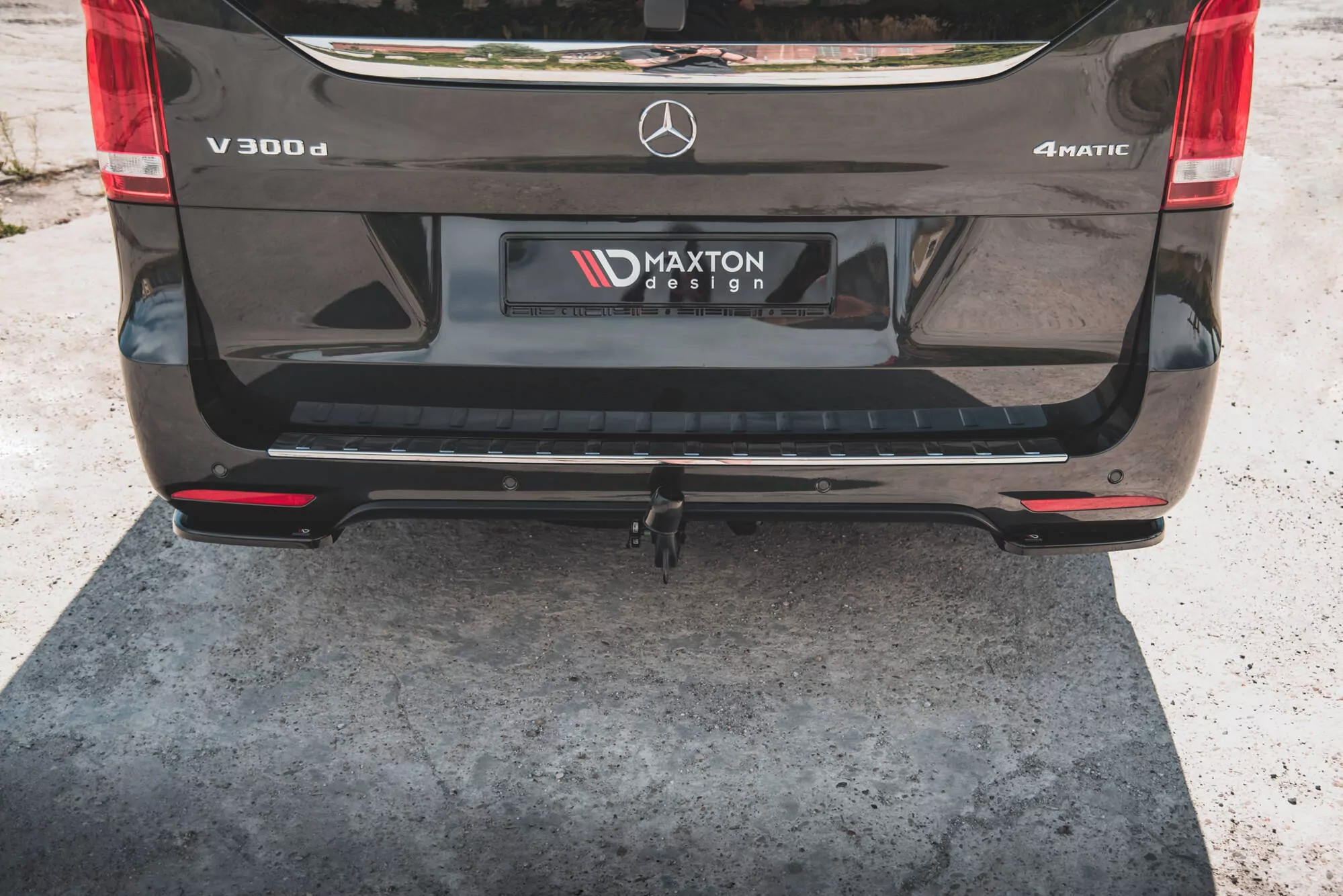 Heck Ansatz Flaps Diffusor V.1 Passend Für Mercedes-Benz V-Klasse AMG-Line W447 Facelift Schwarz Hochglanz