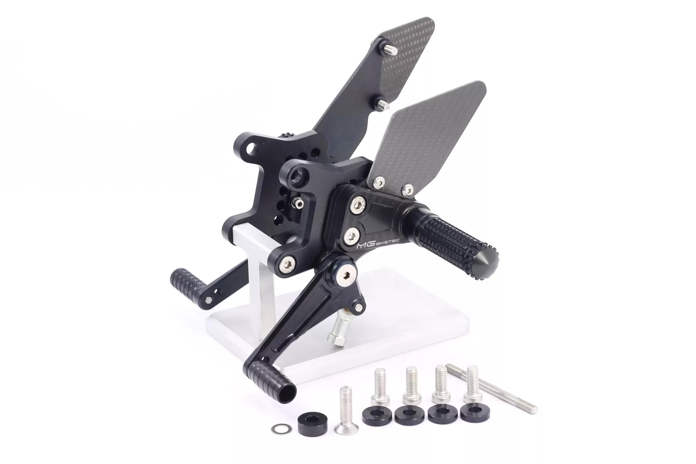 MG Biketec Sportfussrastenanlage / Rastenanlage / Fußrastenanlage mit ABE, gültig in D - A - CH für Aprilia RSV4 1100 / Factory ab 2021