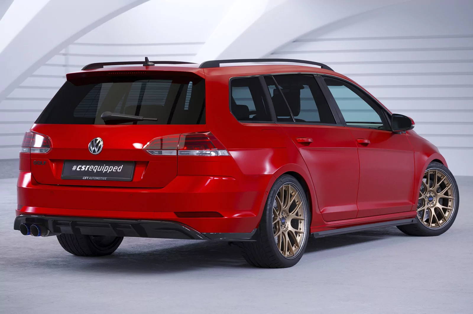 Heckansatz für VW Golf 7 Variant GTD HA293 Schwarz Strukturiert