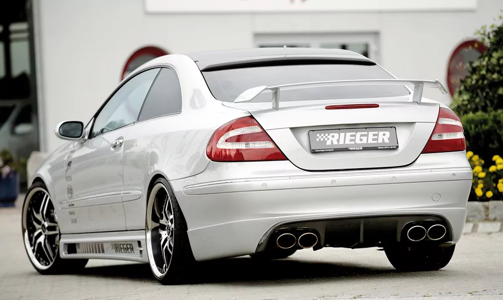 Rieger Heckscheibenblende für Mercedes CLK (W209) | Coupé 07.04- (ab Facelift / ab Modell 2005) ohne Aussparung für Antenne