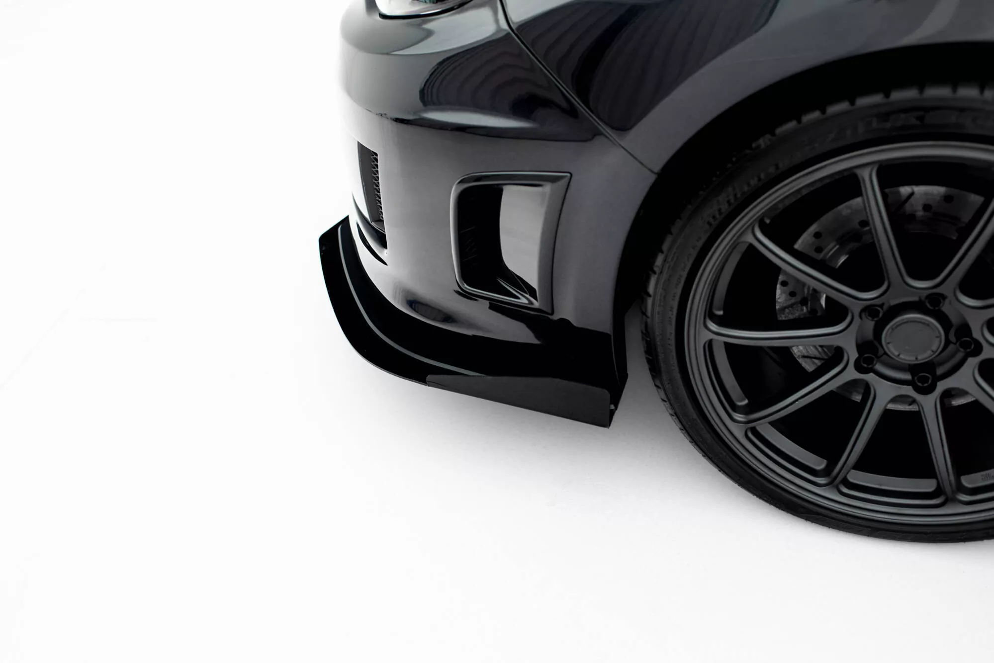 Street Pro Front Ansatz Für +Flaps Für + Flaps Subaru Impreza WRX STI Mk3 Facelift Schwarz Hochglanz