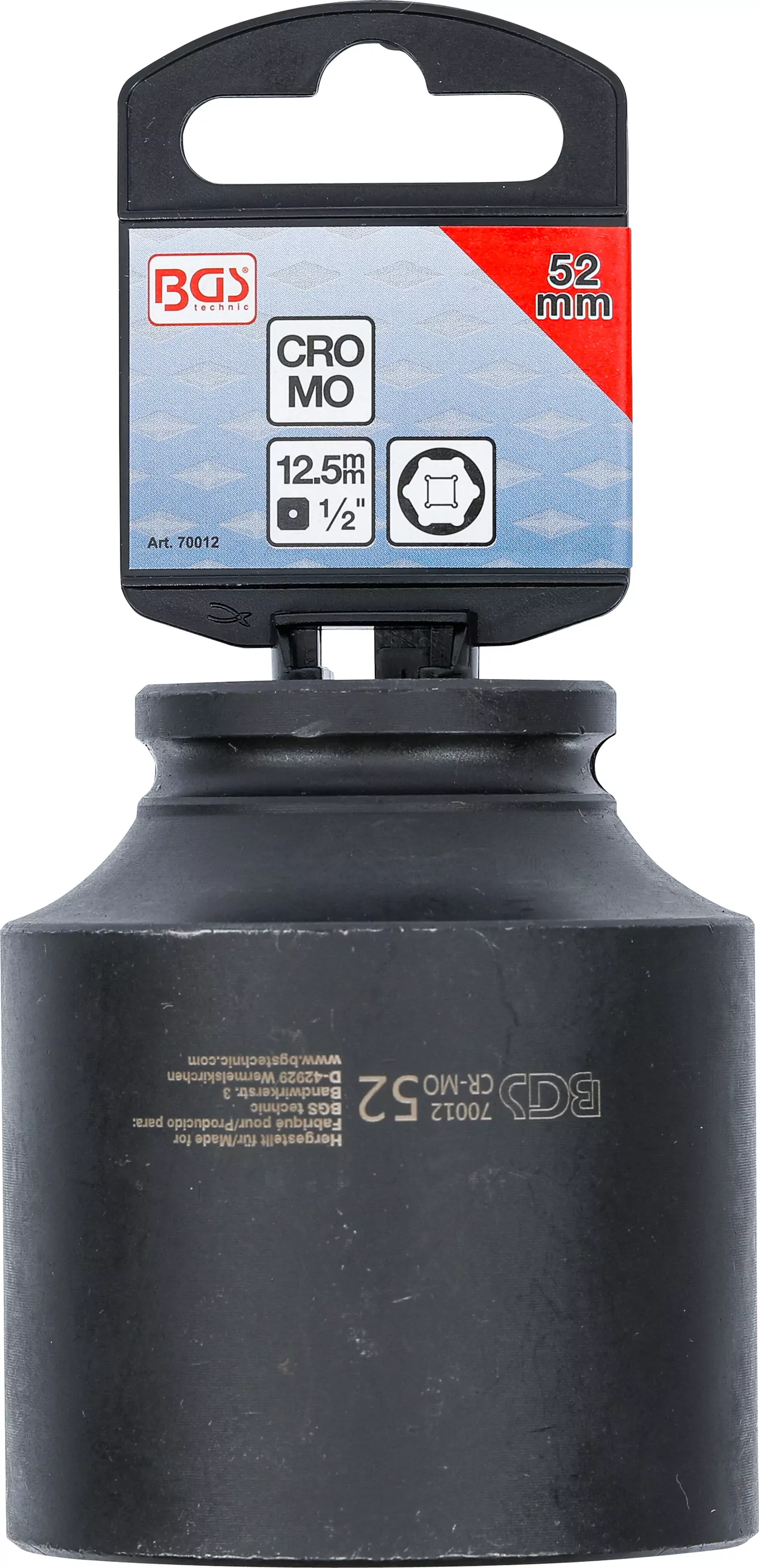 Kraft-Steckschlüssel-Einsatz Sechskant | Antrieb Innenvierkant 12,5 mm (1/2") | SW 52 mm