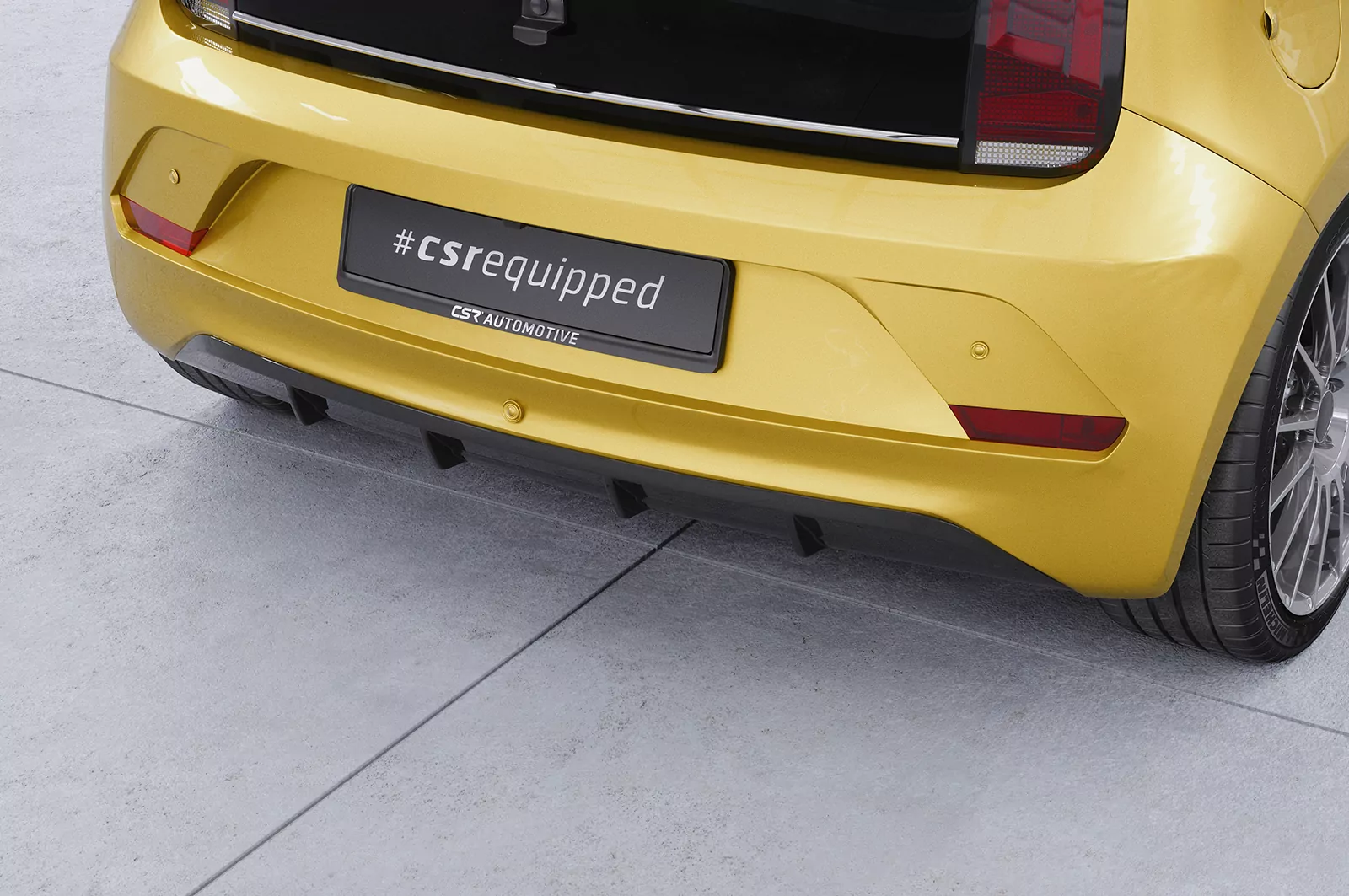 Heckansatz für VW up! / e-up! (Facelift) HA244 Strukturiert (schwarz matt)