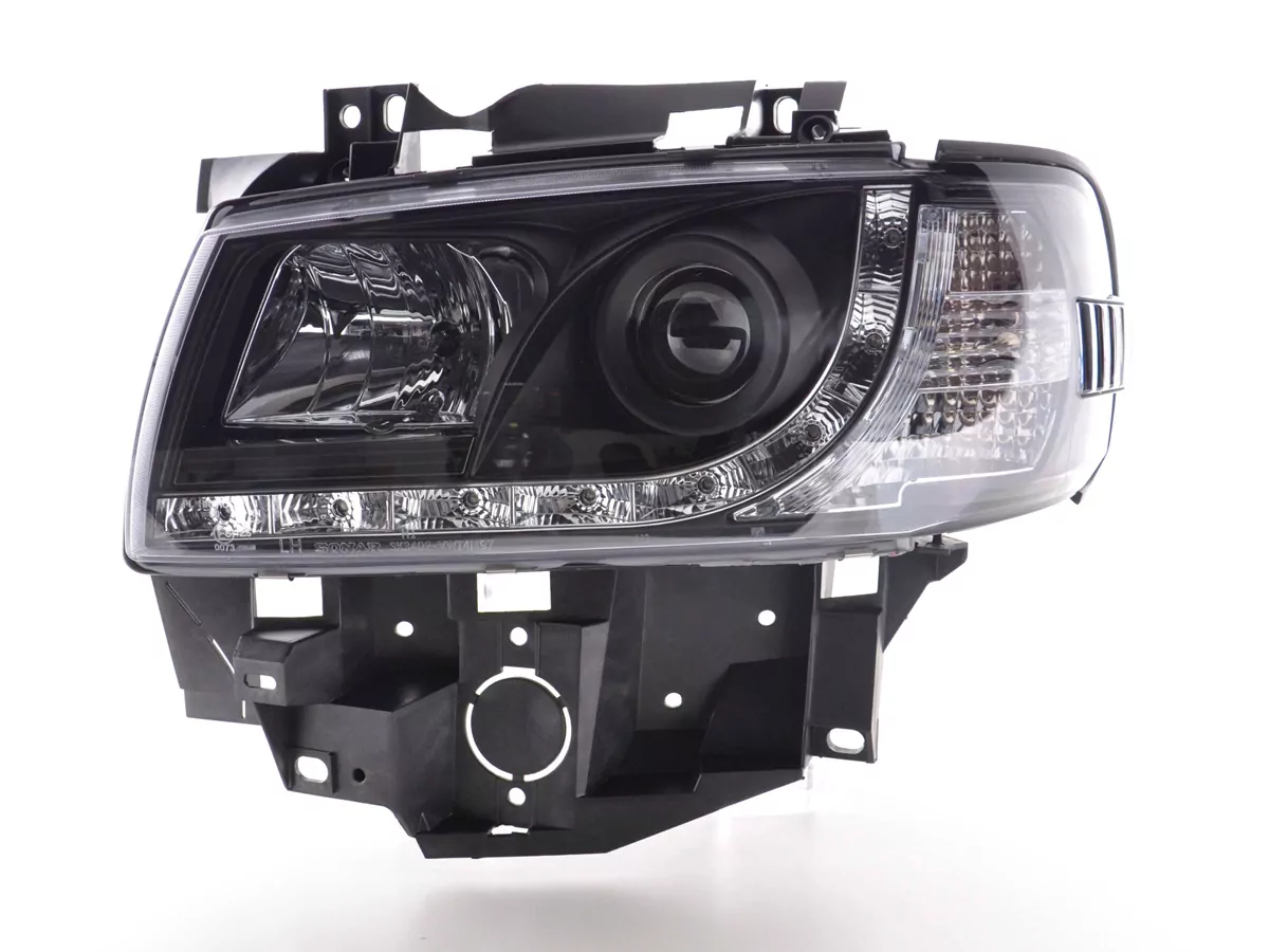Scheinwerfer Set Daylight LED TFL-Optik VW Bus Typ T4 Bj. 96-03 schwarz