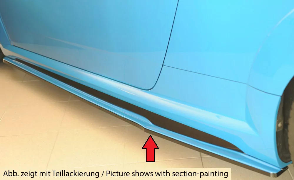 Rieger Seitenschweller links ansatz (ca. 19mm) matt schwarz für Audi TT RS (8J/8J1-FV/8S) Roadster 09.18- (ab Facelift)