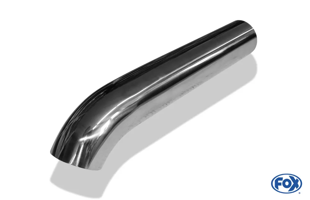 Anschweißendrohr Typ 28  Ø 70mm / Länge: 250 mm / uneingerollt / 45° nach unten gebogen