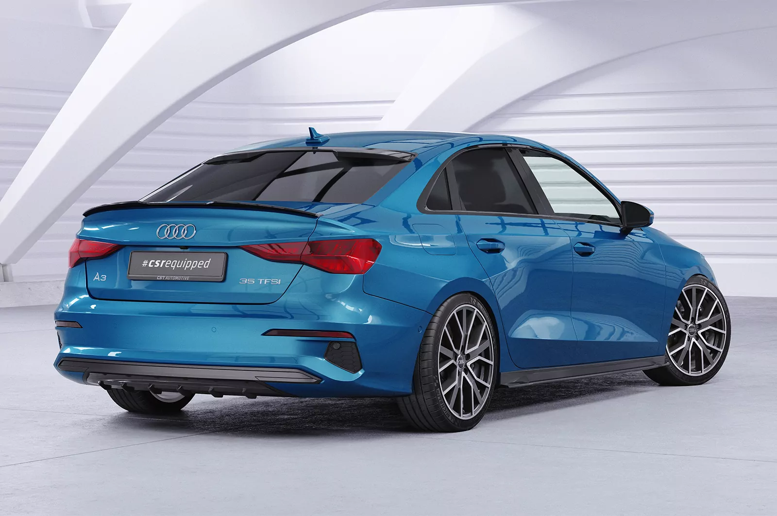 Heckscheibenblende für Audi A3 / S3 / RS3 (8Y) Limousine HSB086 Schwarz Strukturiert