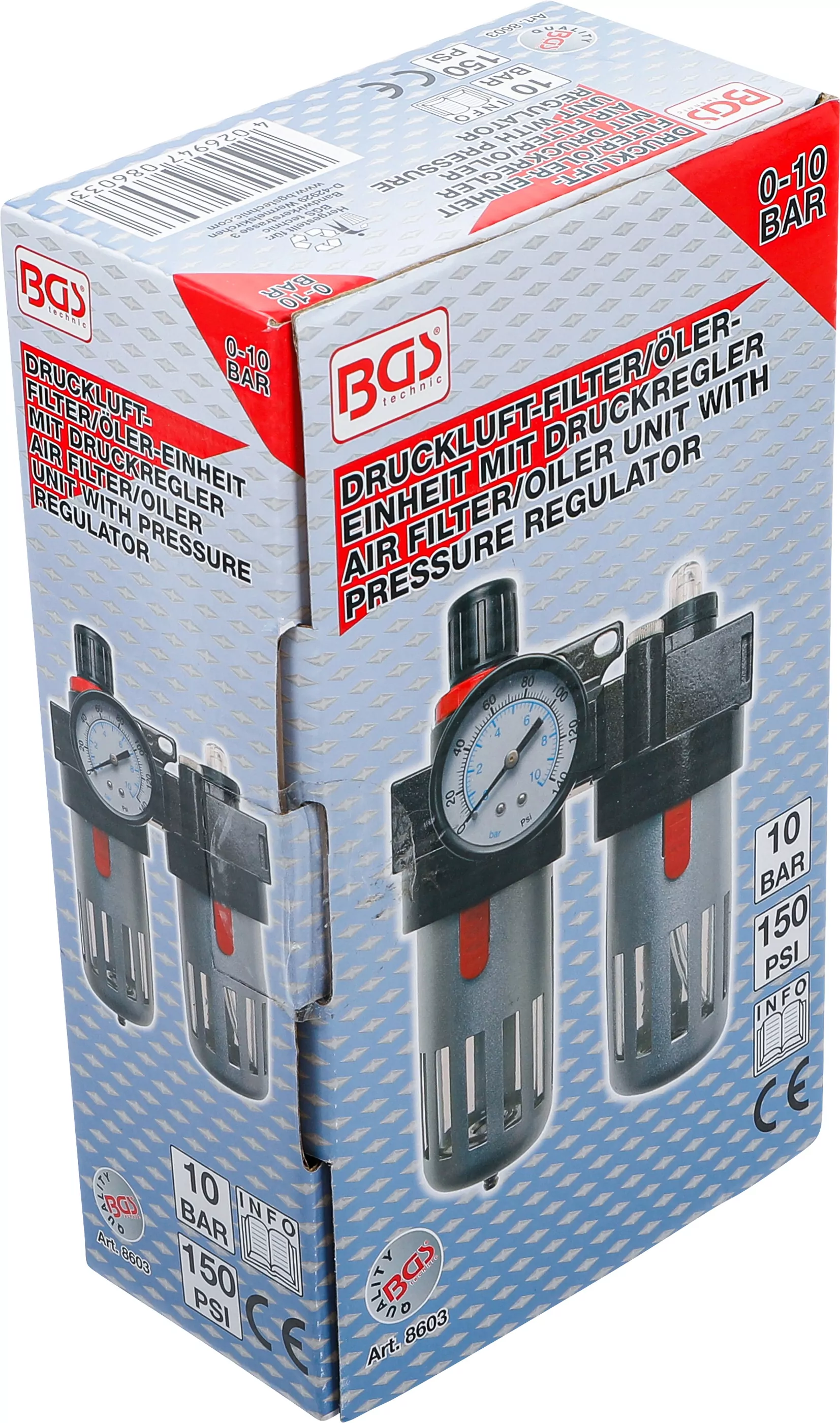 Druckluft-Filter / Öler-Einheit mit Druckregler