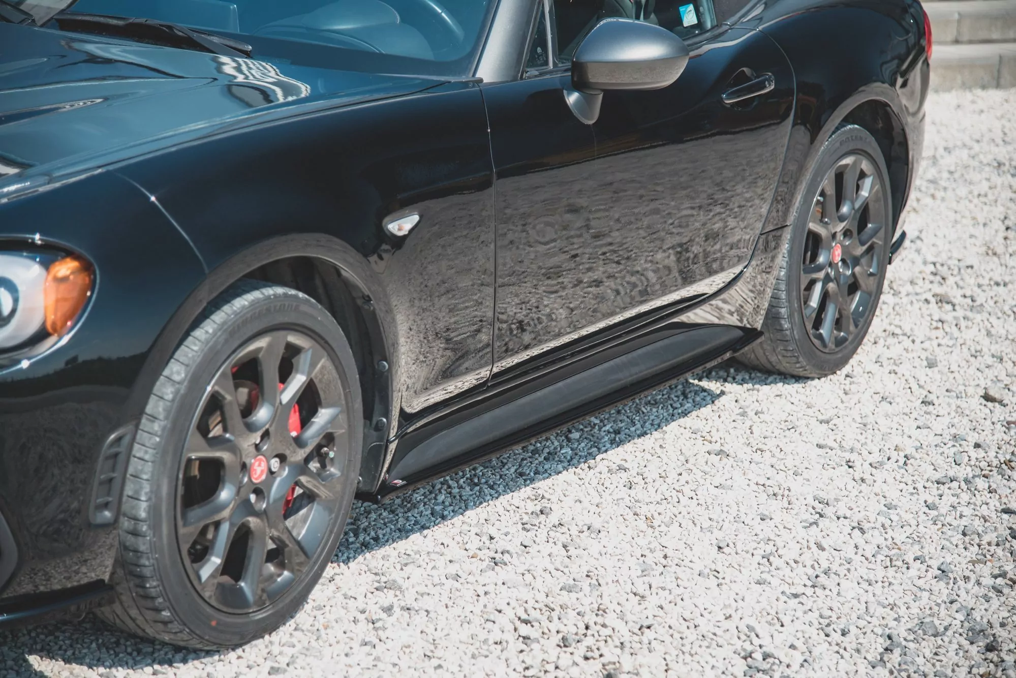 Seitenschweller Ansatz Passend Für Fiat 124 Spider Abarth Schwarz Hochglanz