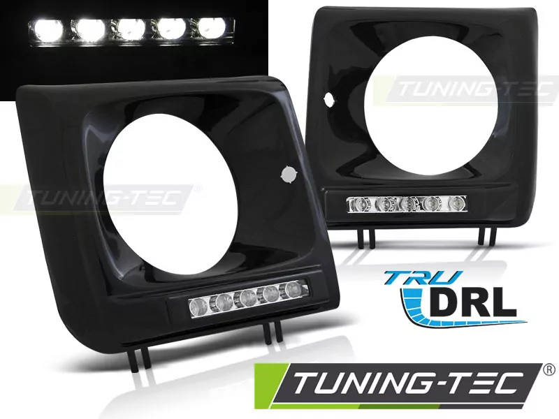 HEADLIGHTS FRAME LED DRL BLACK fits MERCEDES W461,W463 01-12  