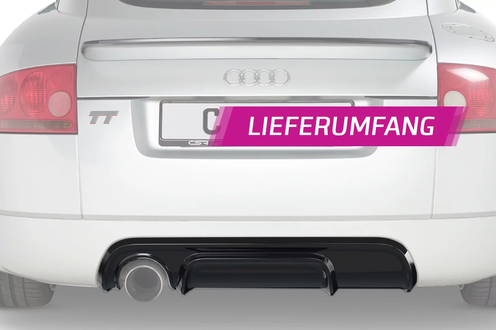 Heckansatz für Audi TT 8N Lackierfreundlich (schwarz matt)