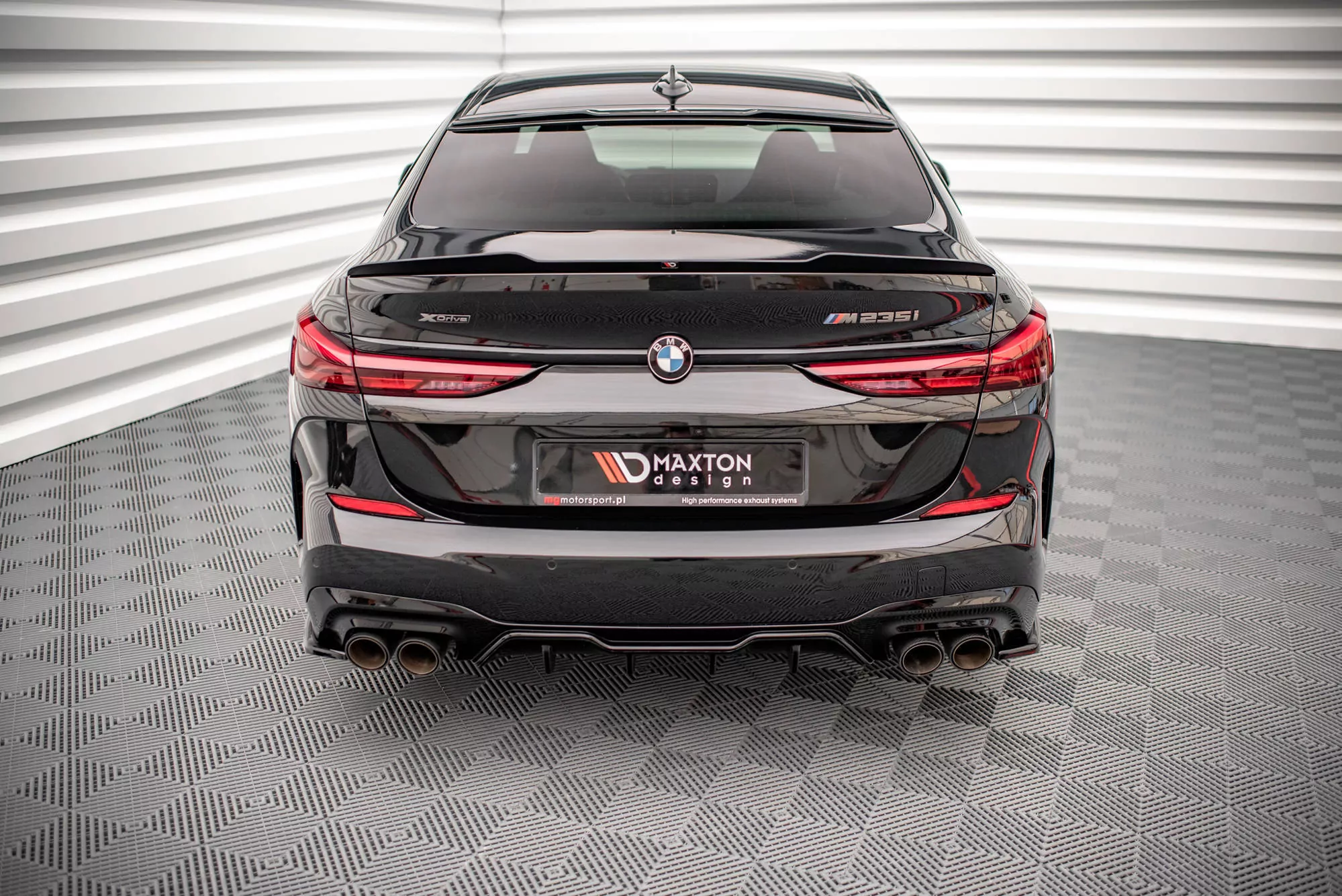 Diffusor Heck Ansatz Für BMW M235i Gran Coupe F44 Schwarz Hochglanz