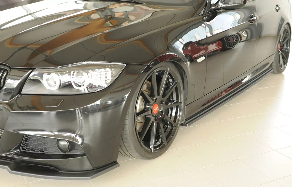 Rieger Seitenschweller links ansatz matt schwarz für BMW 3er E91 Touring 09.08- (ab Facelift) LCI
