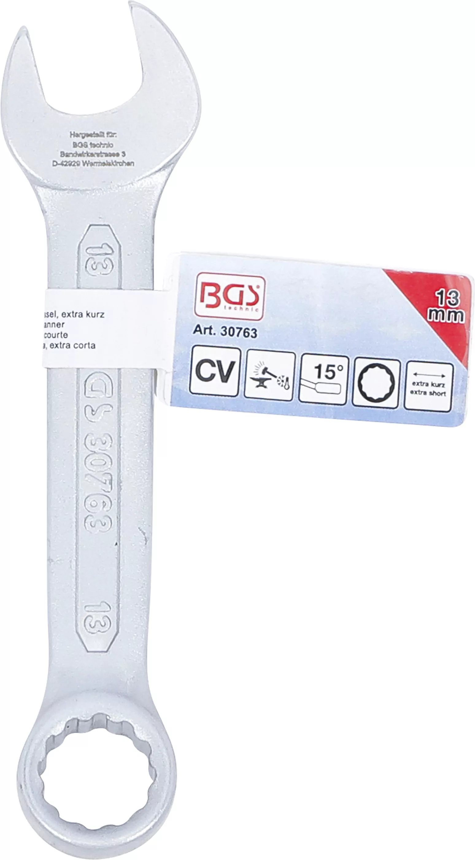 Maul-Ringschlüssel, extra kurz | SW 13 mm