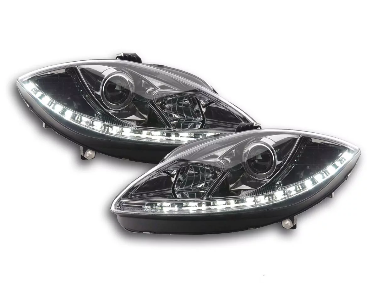Scheinwerfer Set Daylight LED Tagfahrlicht Seat Leon 1P Bj. 09- chrom