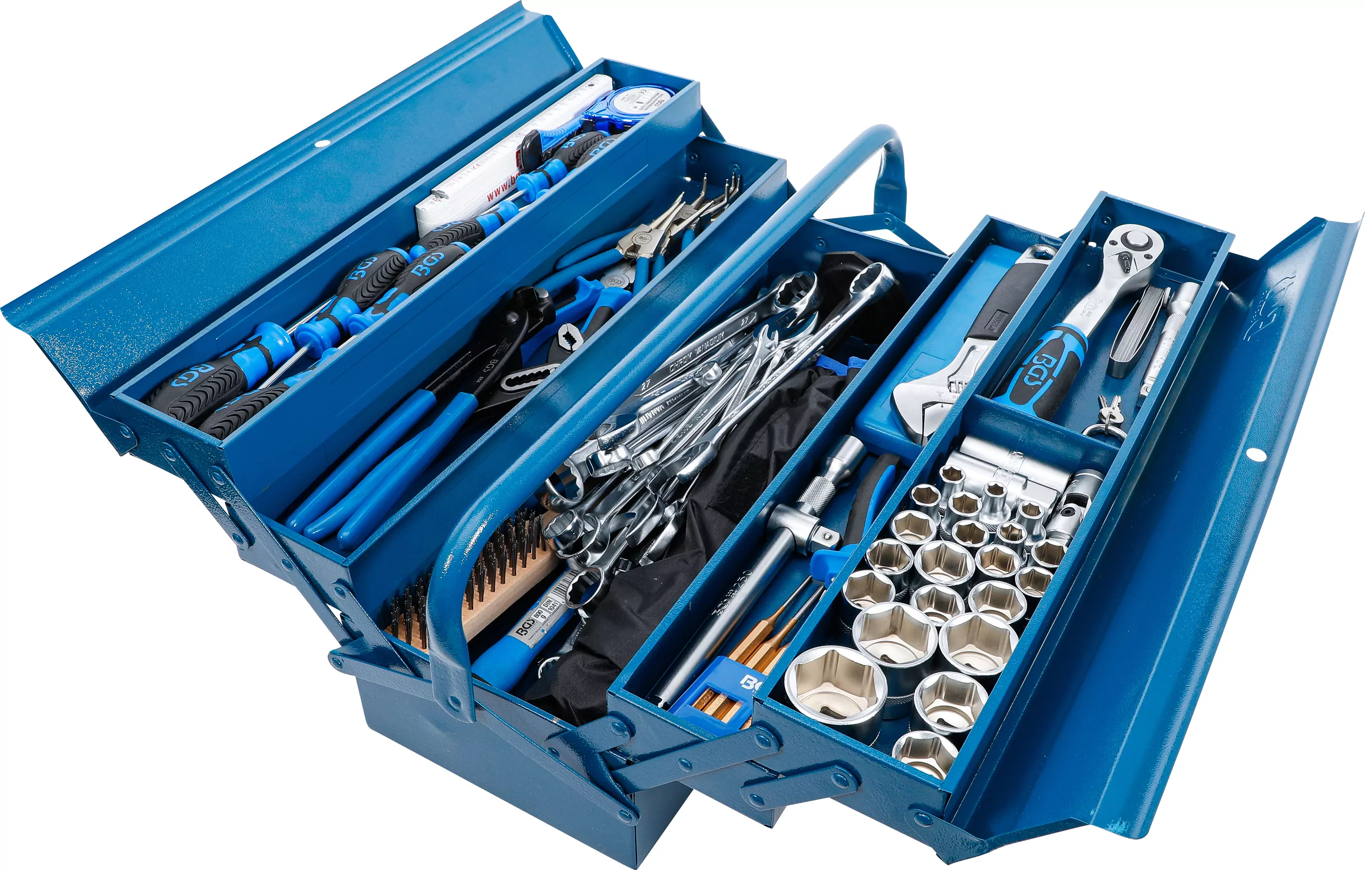 Metall-Werkzeugkasten inkl. Werkzeug-Sortiment | 137-tlg.
