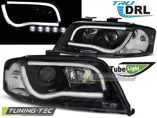 HEADLIGHTS TUBE LIGHT DRL BLACK fits AUDI A6 06.01-05.04