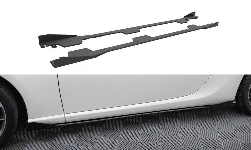 Street Pro Seitenschweller Ansatz Für + Flaps Subaru BRZ Mk1 / Mk1 Facelift Schwarz Hochglanz